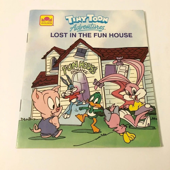 Vtg 1990 Tiny Toon Adventures Lost In The  Fun House Golden Book - Picture 1 of 15